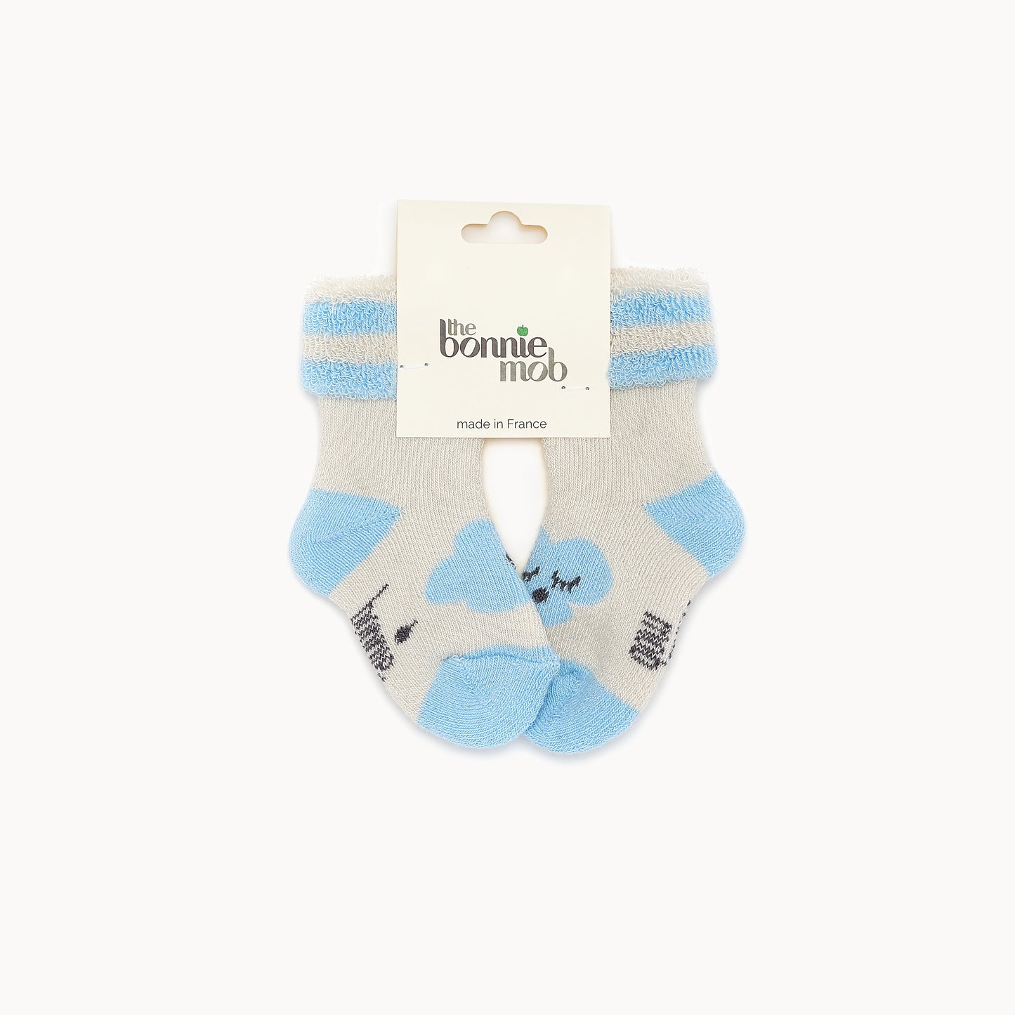 BOOTIE SOCKS - BABY - BLUE - HAPPY