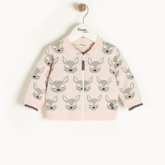 CARDIGAN - BABY - BAMBI PINK - BURDOCK